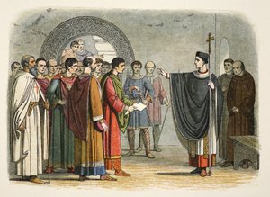 Thomas Becket verbiedt de graaf van Leicester om over hem te oordelen door James William Edmund Doyle