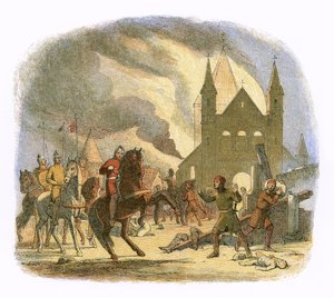 Willem I ontvangt een dodelijke verwonding bij Mantes door James William Edmund Doyle