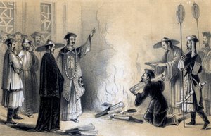 Verbranding van de Chinese boeken, 3e eeuw v.Chr., 1847 door James William Giles
