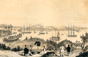 Whampoa bij Canton, de ankerplaats voor Europese schepen, 1847
