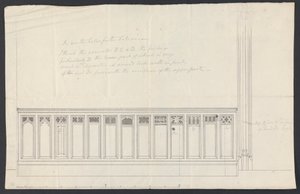 Cobham Hall, Kent: Ontwerp voor panelen van een bank door James Wyatt