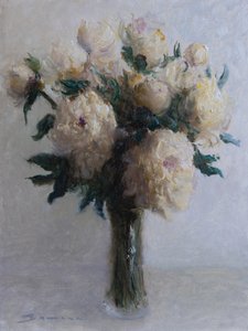 Boeket met witte pioenrozen door James Zamora