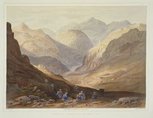 Fort van Alimusjid en de Khybur Pas, plaat 13 uit Scenery, Inhabitants and Costumes of Afghanistan, gegraveerd door W.L. Walton, 1848
