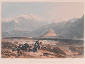 Uitzicht op Bala Hissai en de stad Kabul, met de Britse kantonnementen vanaf de Ba Marco-heuvel door James after Rattray