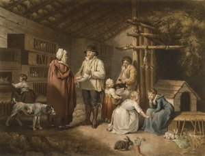 Konijnen verkopen, gegraveerd door William Ward (1796)