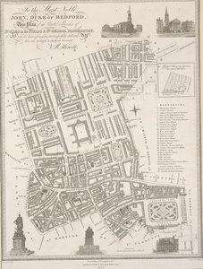 Aan de meest nobele John, hertog van Bedford. Dit plan van de verenigde parochies van St. Giles in the Fields & St. George, Bloomsbury