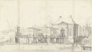 Heiligewegspoort te Amsterdam in de winter door Jan Abrahamsz. Beerstraten