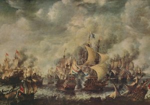 Zeeslag Tussen de Engelsen en Nederlanders bij Ter Heyde, Augustus, 1653, 1914 door Jan Abrahamsz. Beerstraten
