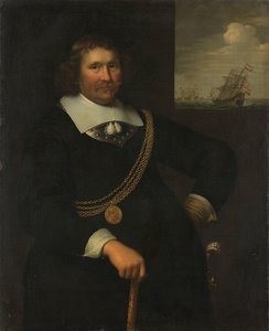 Portret van Jan Cornelisz Meppel, Luitenant-Admiraal van Holland en West-Friesland