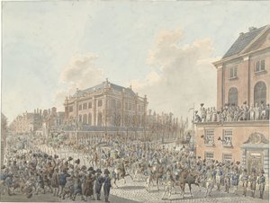 De inkomst te Amsterdam van Lodewijk Napoleon op 20 april 1808 door Jan Anthonie Langendijk Dzn (signed by artist)