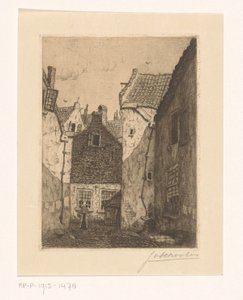 Binnenplaats door Jan Antonius van Schooten (signed by artist)