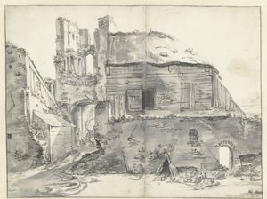 Woning bij een ruïne door Jan Baptist Weenix