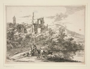 De twee koeien bij een rivier. Tivoli