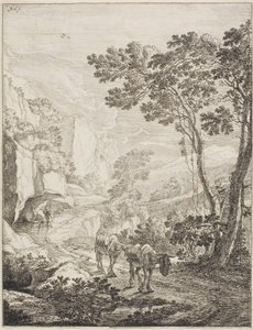 De Twee Muilezels, uit een set van vier Italiaanse Landschappen door Jan Both