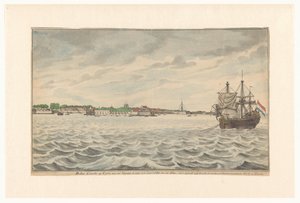 De stad Colombo op Ceylon gezien vanuit het noorden in het jaar 1785 door Jan Brandes (signed by artist)