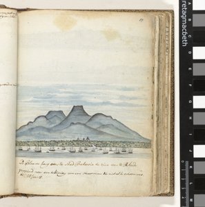 De Blauwe berg over de stad Batavia te zien van de Rheede