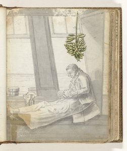 Man met boek voor het raam door Jan Brandes