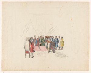 Ontvangst van de gezanten van de koning van Kandy, 1785 door Jan Brandes