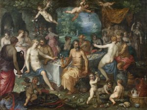 Het feest van de goden. De bruiloft van Peleus en Thetis door Jan Brueghel d.Æ.