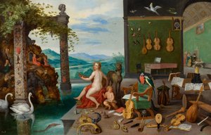 Allegorie op horen door Jan Brueghel the Younger