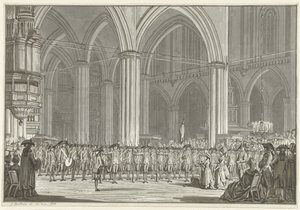 Genootschap Pro Patria in de Nieuwe Kerk, 1786 door Jan Bulthuis (signed by artist)