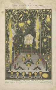 Vuurwerk afgestoken op 15 oktober 1745, de naamdag van Maria Theresia, in opdracht van Anthoni de Groot door Jan Caspar Philips