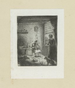 Interieur met lezende man