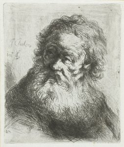 Oude man met baard door Jan Chalon
