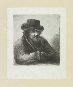 Oude man met baard en hoed