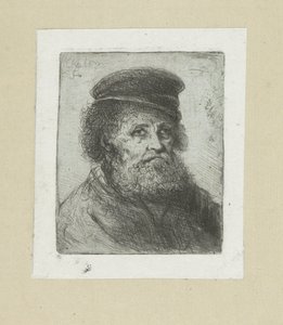 Oude man met baard en pet
