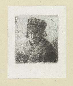 Oude man met muts door Jan Chalon