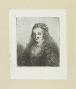 Vrouw met een parelsnoer in het haar