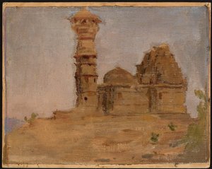 Verlaten antieke tempel in Chittorgarh. Van een reis naar India door Jan Ciągliński