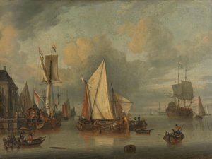 Een kalmte (Schepen in de haven bij kalm weer)