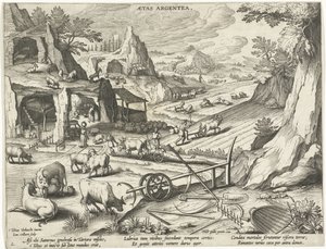 Zilveren tijdperk De vier tijdperken van de mens (serie titel) door Jan Collaert (II)