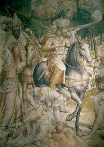 Campagne van Keizer Karel V tegen de Turken in Tunis in 1535: de nederlaag van de Turken bij de slag om Goletta (detail) door Jan Cornelisz Vermeyen