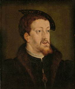 Portret van Karel V, Heilige Roomse Keizer, ca. 1530 door Jan Cornelisz Vermeyen
