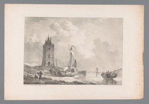 Kustlandschap met toren