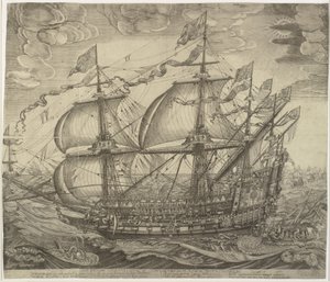 Het oorlogsschip Trekroner door Jan Diricks van Campen