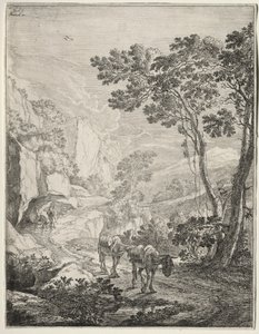 De Twee Muilezels. Rocca Aquatico nabij Ancona door Jan Dirksz Both