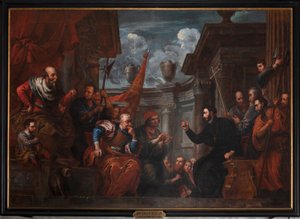 Sint Franciscus Xaverius in geschil met de keizer van Japan door Jan Erasmus Quellinus