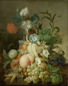 Stilleven met Bloemen en Fruit