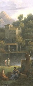 Figuren in een klassiek landschap