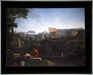 Set van vier Capriccio; (2) Colosseum & Boog van Constantijn door Jan Frans van (1662 1749) Bloemen