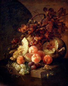 Stilleven met Perziken, eind 17e of begin 18e eeuw door Jan Frans van Son