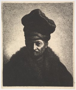 Portret van een man, naar Rembrandt, 1633 door Jan Georg van Vliet