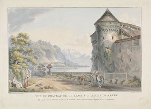 Gezicht op het kasteel van Chillon