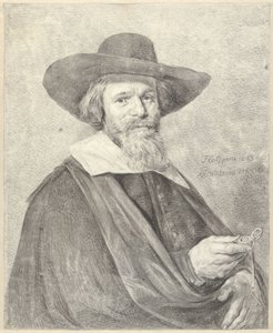 Portret van een man met horloge in de rechterhand