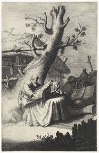 H. Hieronymus lezend onder een boom
