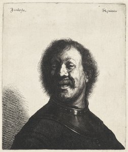 Lachende man met halsstuk Tronies naar Rembrandt